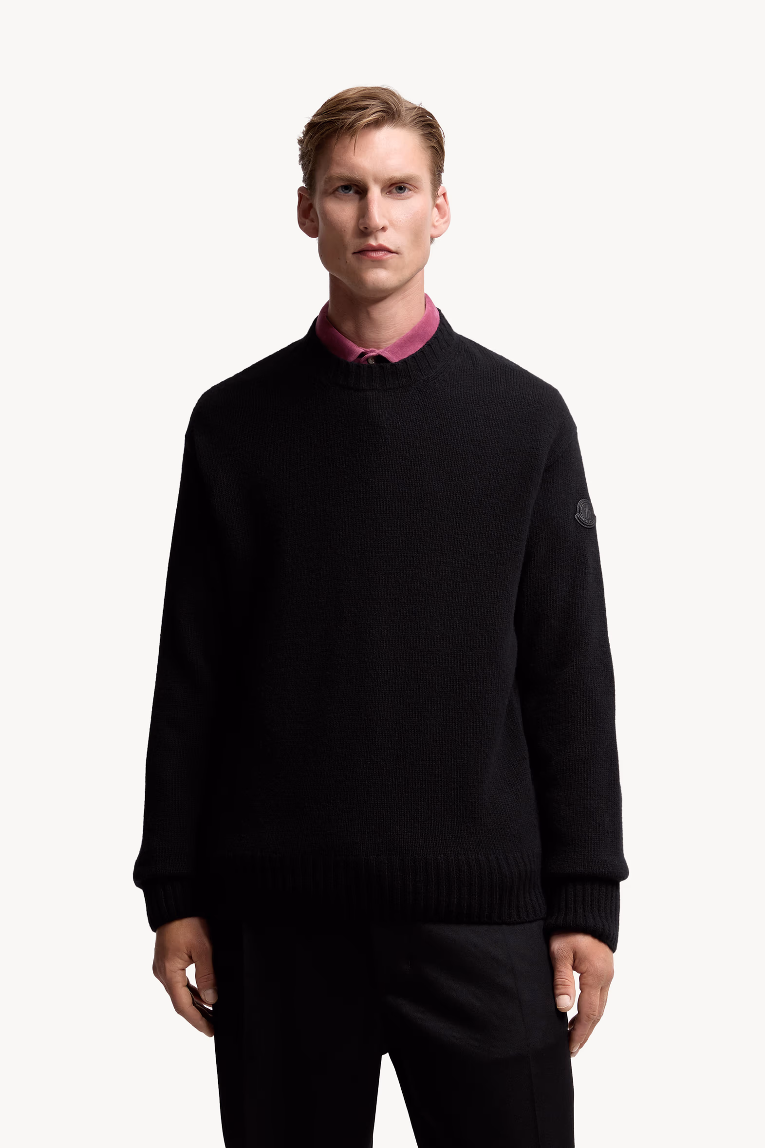 Wool & Cashmere Sweater Men Black Moncler 3